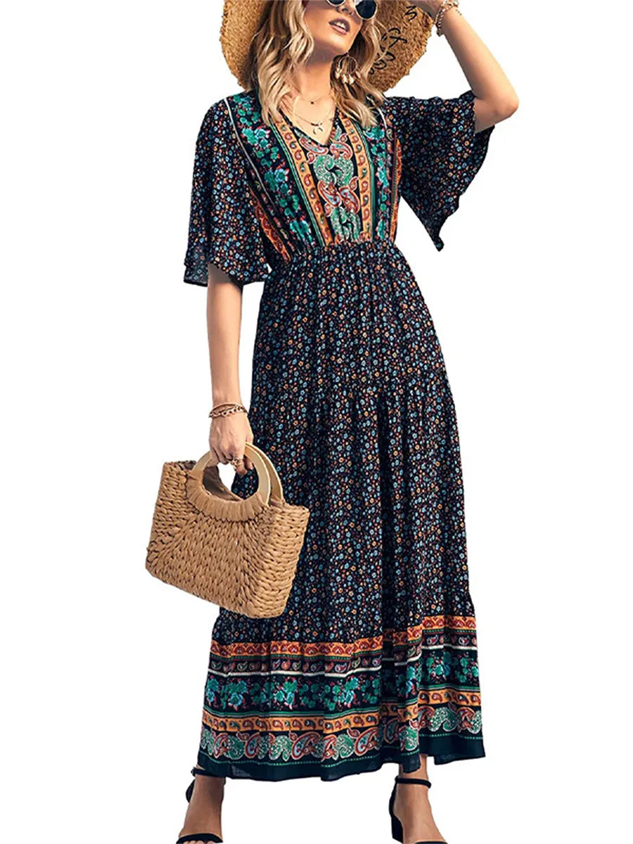 Fenellia – Bohemian Tiered Maxi Dress