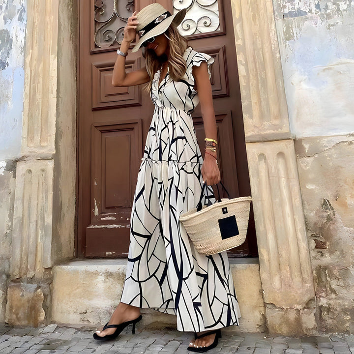 Clarimond – Abstract Tiered Maxi Dress