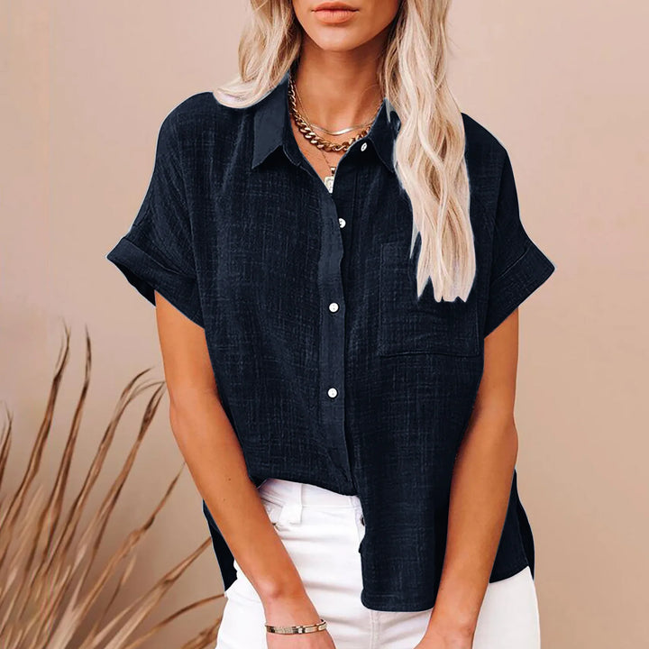 Anastasia – Textured Short Sleeve Polo Shirt