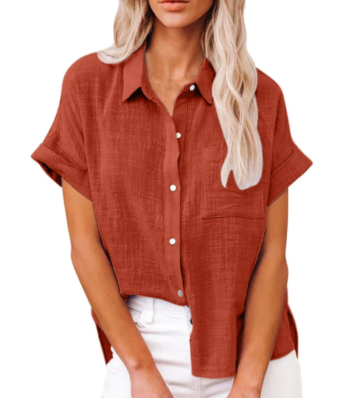 Anastasia – Textured Short Sleeve Polo Shirt