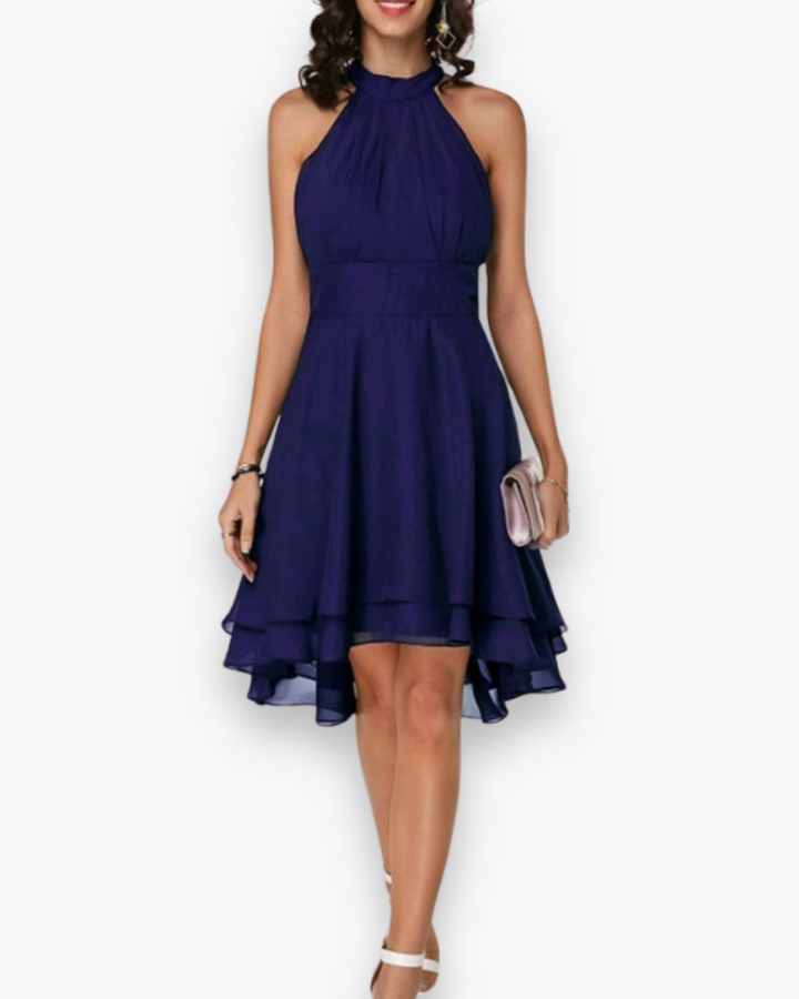 Xantara – High Neck Layered Hem Dress