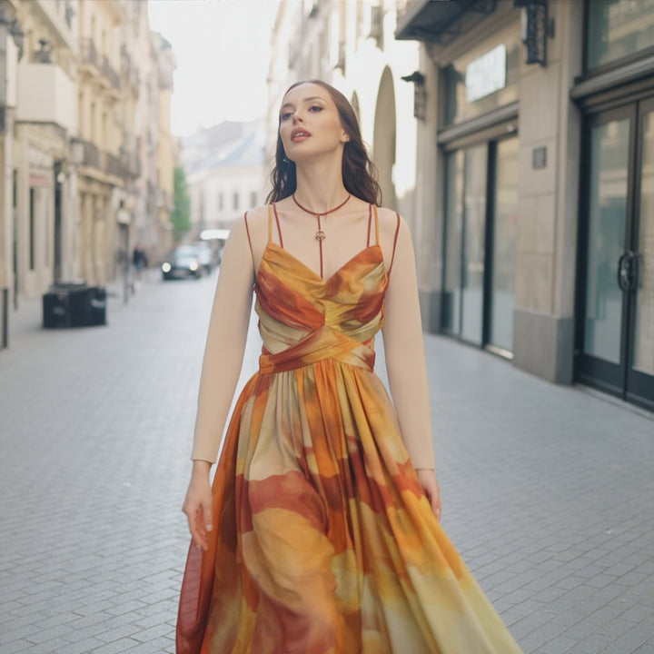 Aelwena – Strappy Ombre Maxi Dress