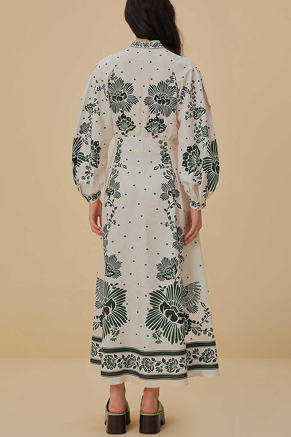 Delyth – Printed Embroidered Maxi Dress