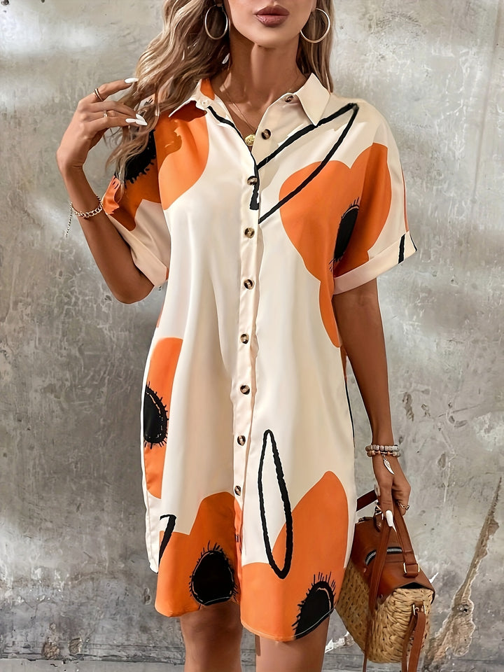 Elodie – Floral Print Shirt Dress