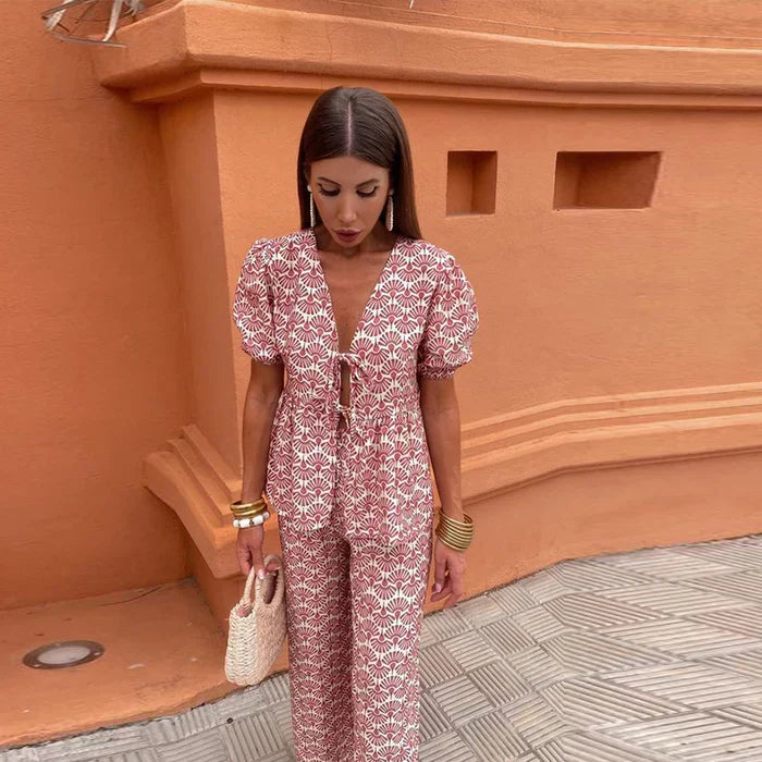 Alona – Puff Sleeve Two-Piece Set