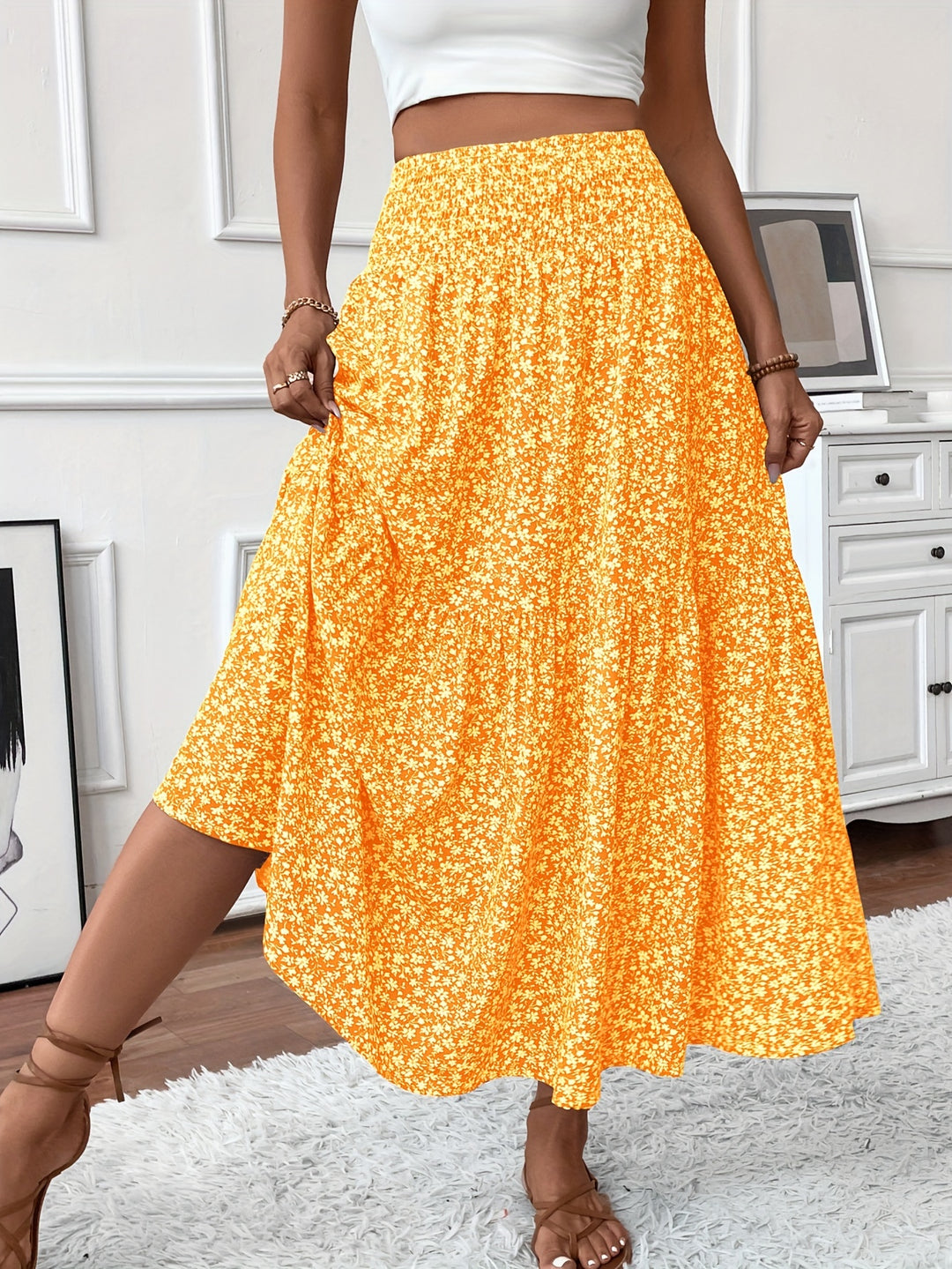 Marnie – Tiered Floral Maxi Skirt