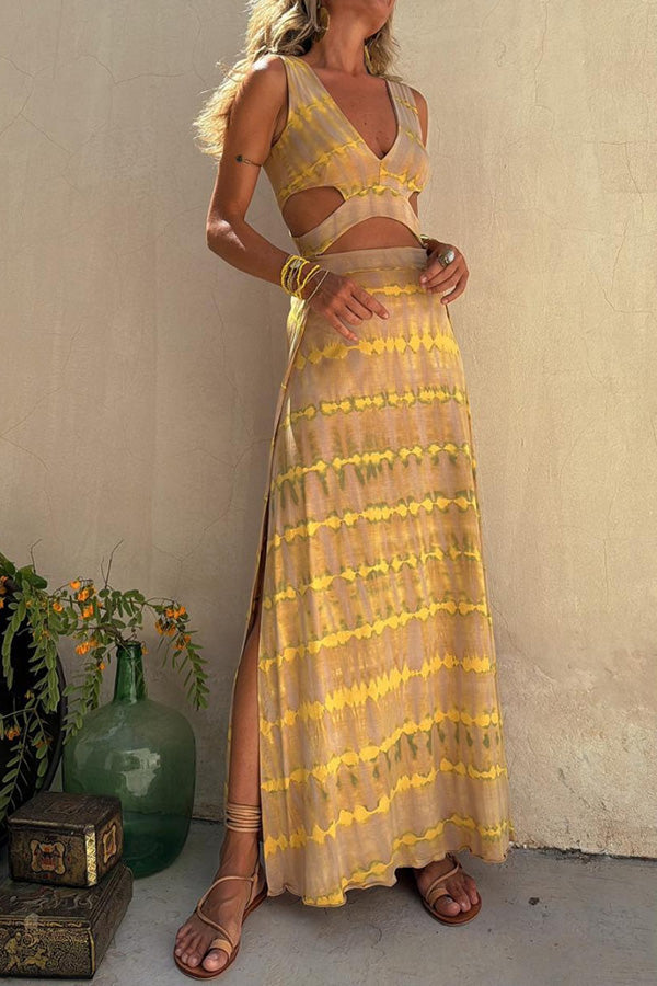 Penrose – Cut-Out Buttoned Maxi Dress
