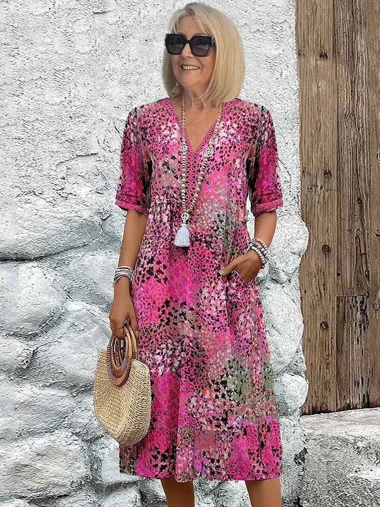 Aaliyah – Relaxed Fit Printed Midi Dress