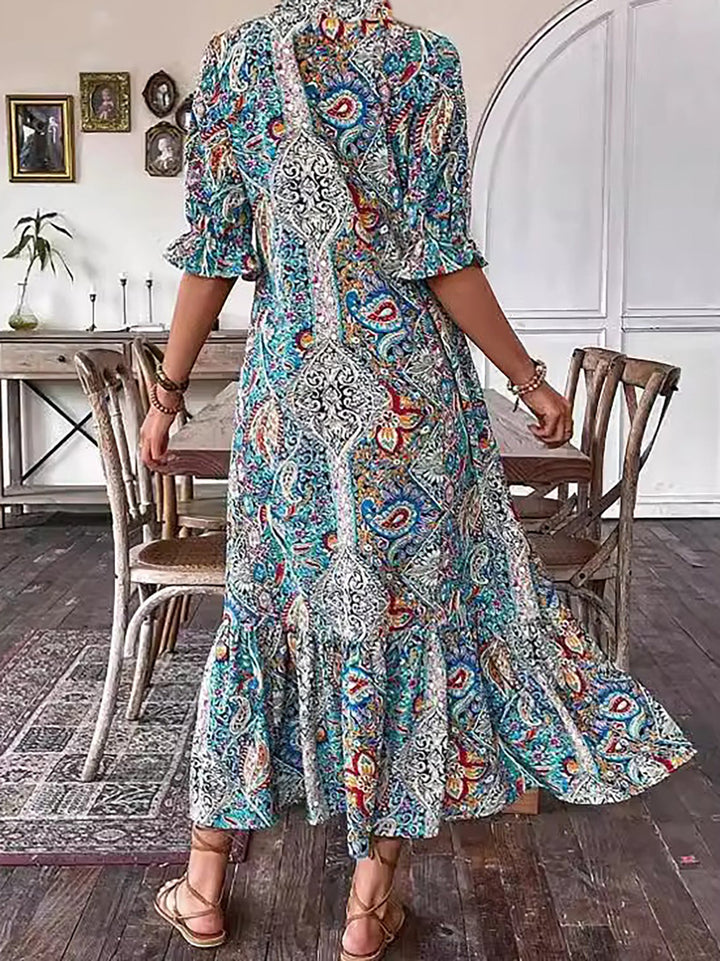 Ailsa – Printed Boho Midi Dress