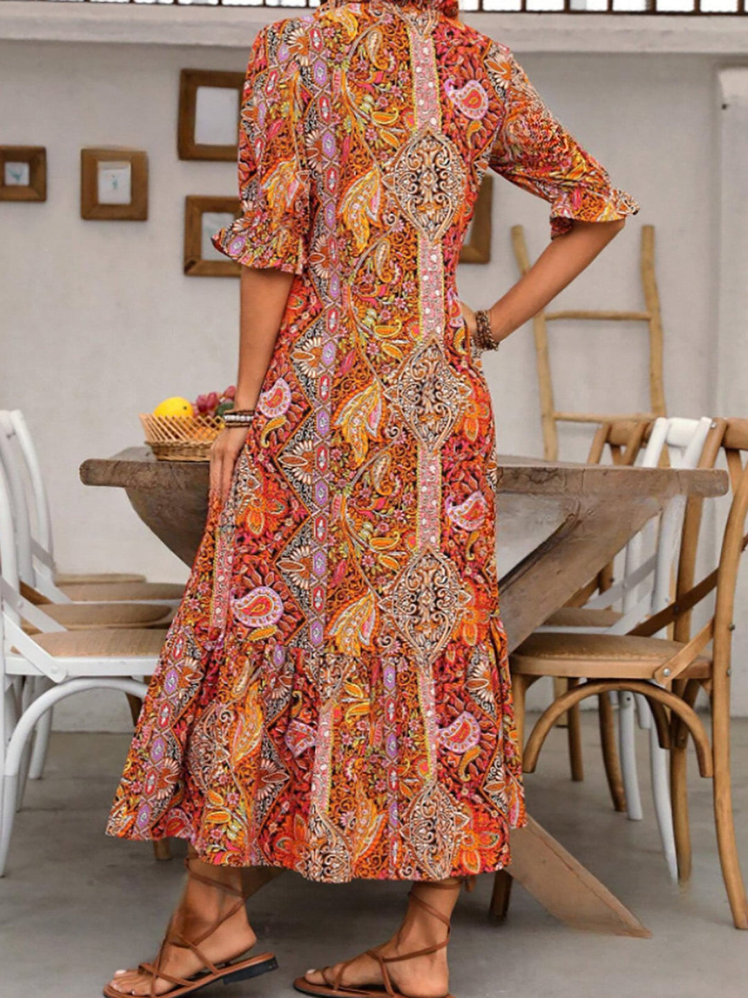 Ailsa – Printed Boho Midi Dress