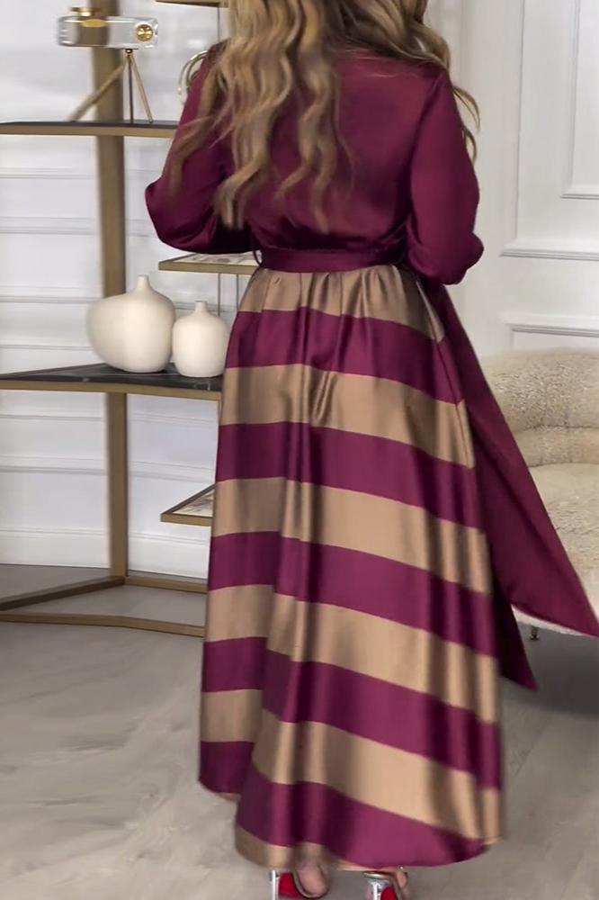 Isobelle – Striped Belted Shirt Dress