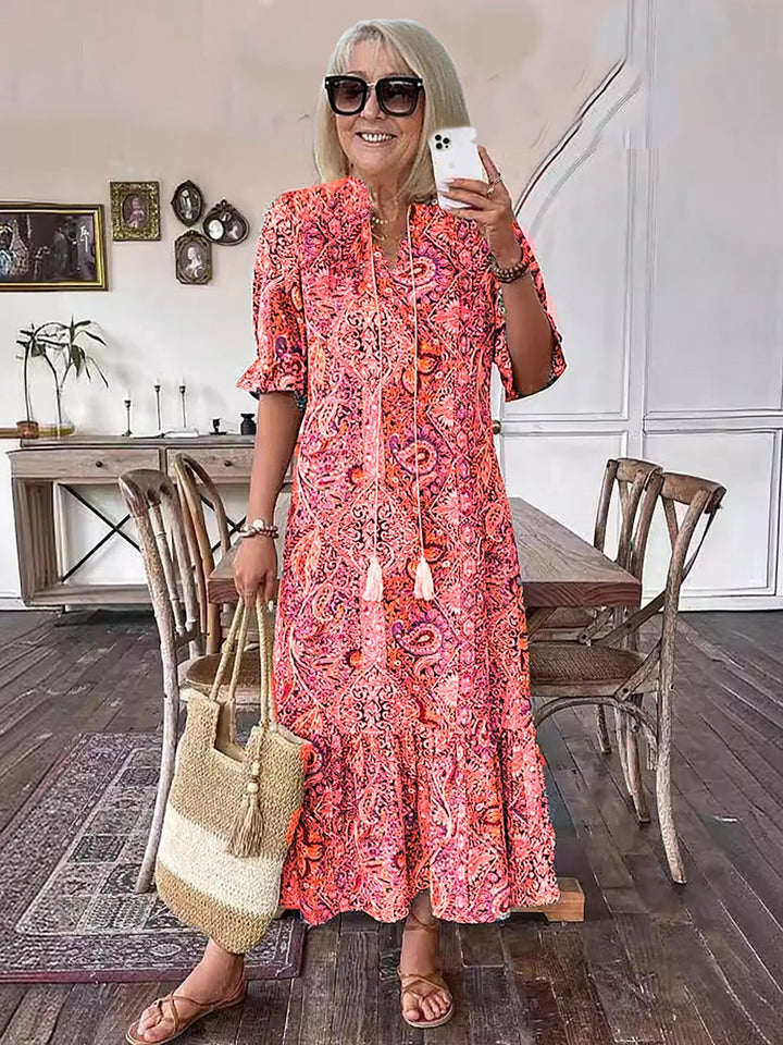 Ailsa – Printed Boho Midi Dress