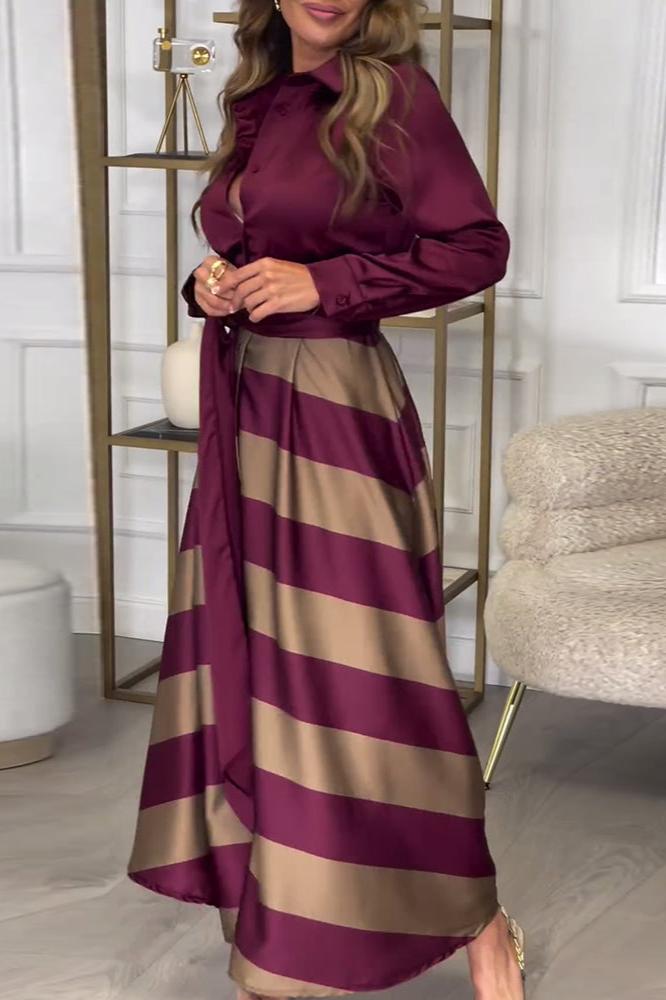 Isobelle – Striped Belted Shirt Dress