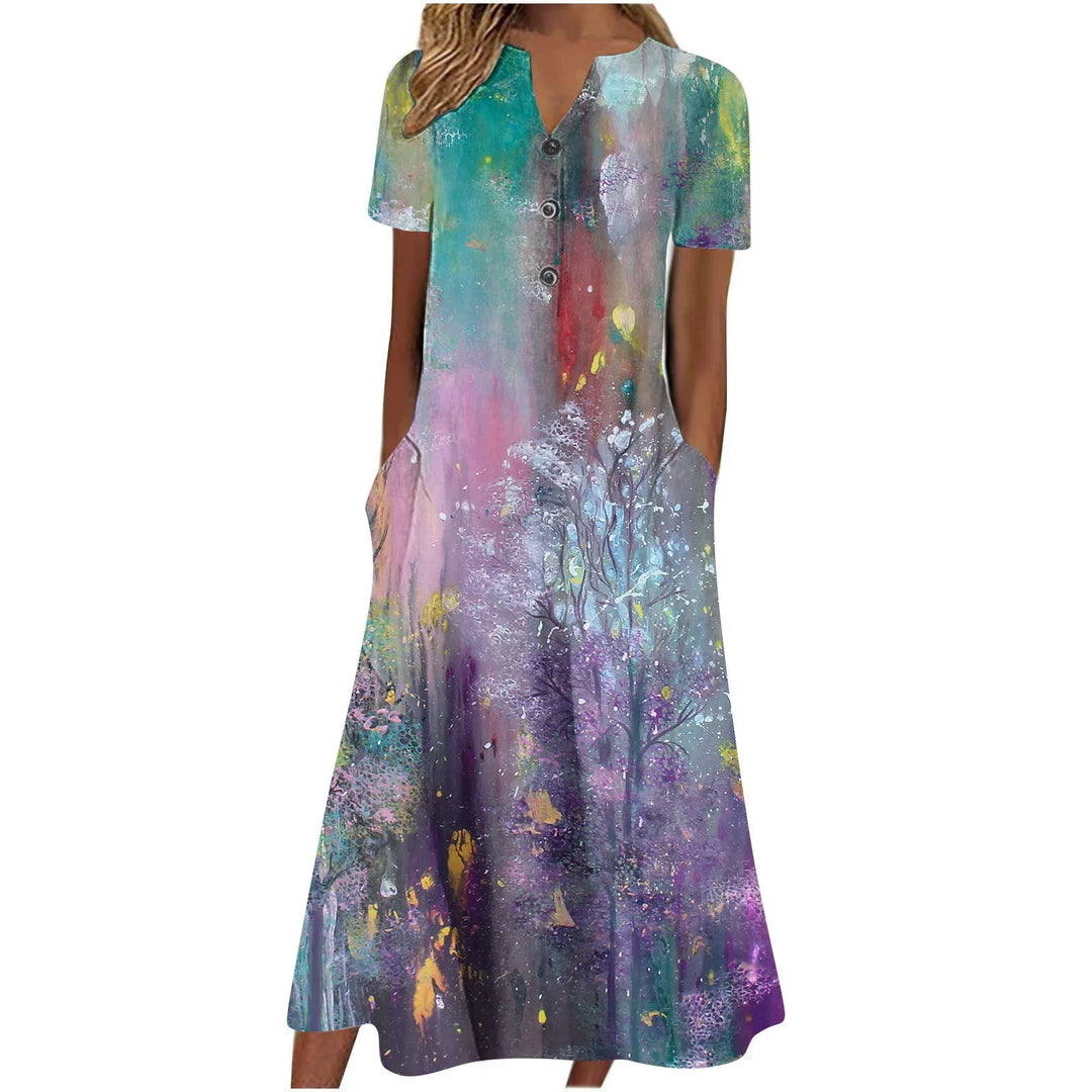Amavice – Abstract Printed Midi Dress