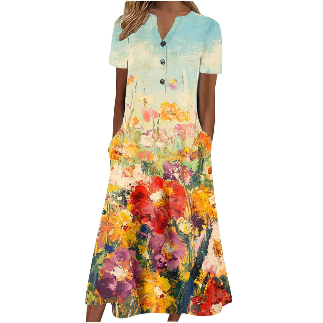 Amavice – Abstract Printed Midi Dress