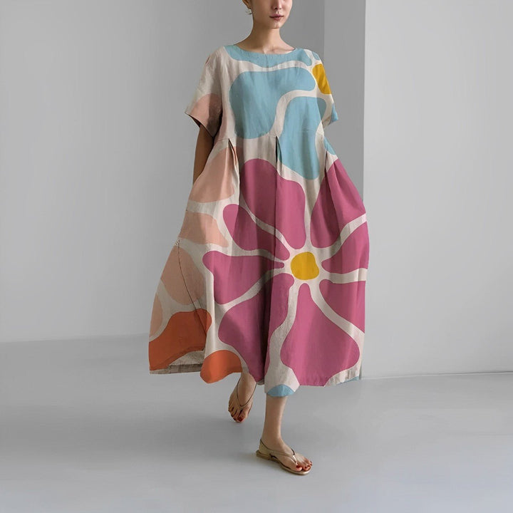 Ava – Oversized Floral Print Dress
