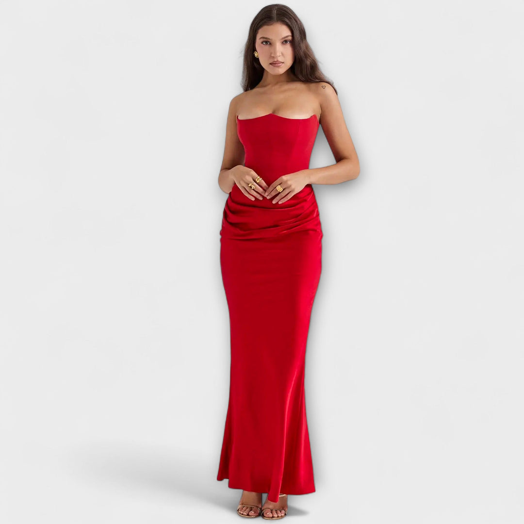Aderynne – Strapless Draped Evening Dress