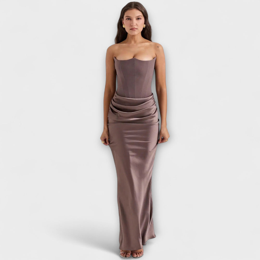 Aderynne – Strapless Draped Evening Dress