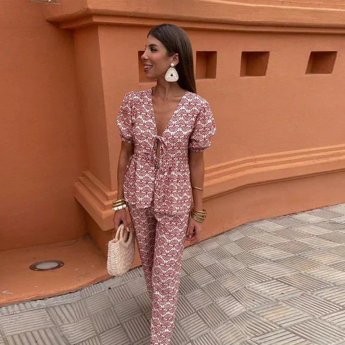 Alona – Puff Sleeve Two-Piece Set