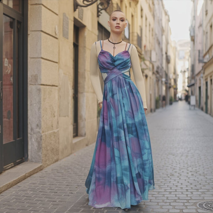 Aelwena – Strappy Ombre Maxi Dress