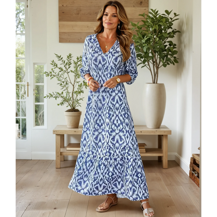 Zimone – Maxi Dress with Ethnic Pattern